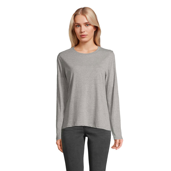 T-shirt personnalisé pour Femme coton MONARCH Gris chiné